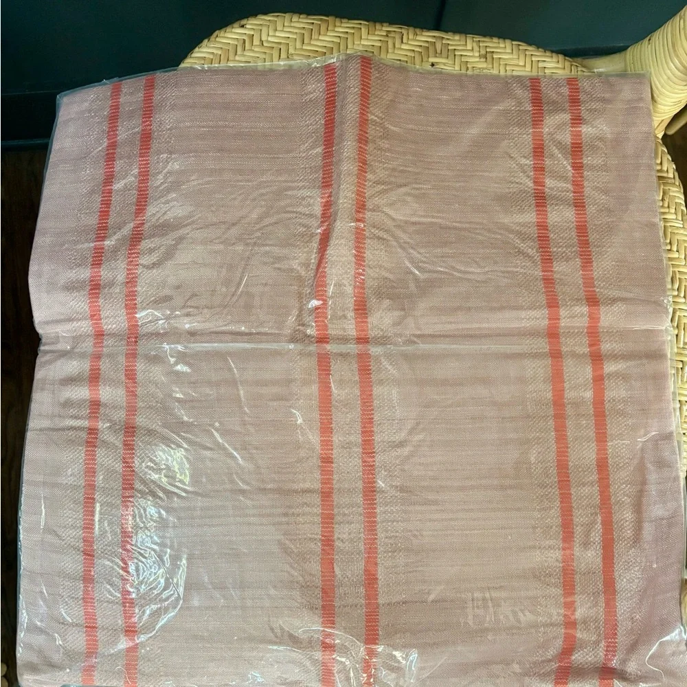 West Elm Blush Accent Pillow w Stylish Stripes